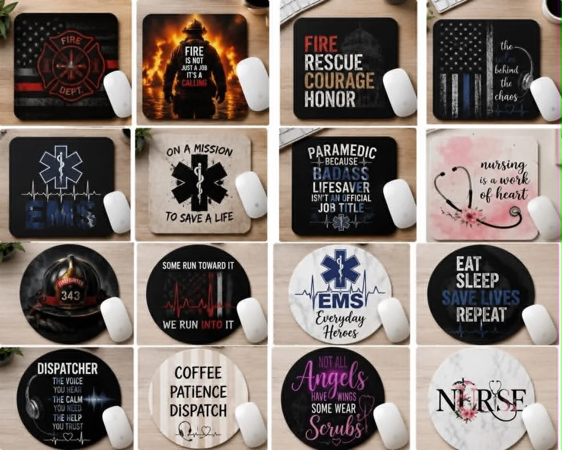 Custom first responder mouse pads